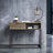 Rustic Oak With Black Finished Legs Writing Desk
