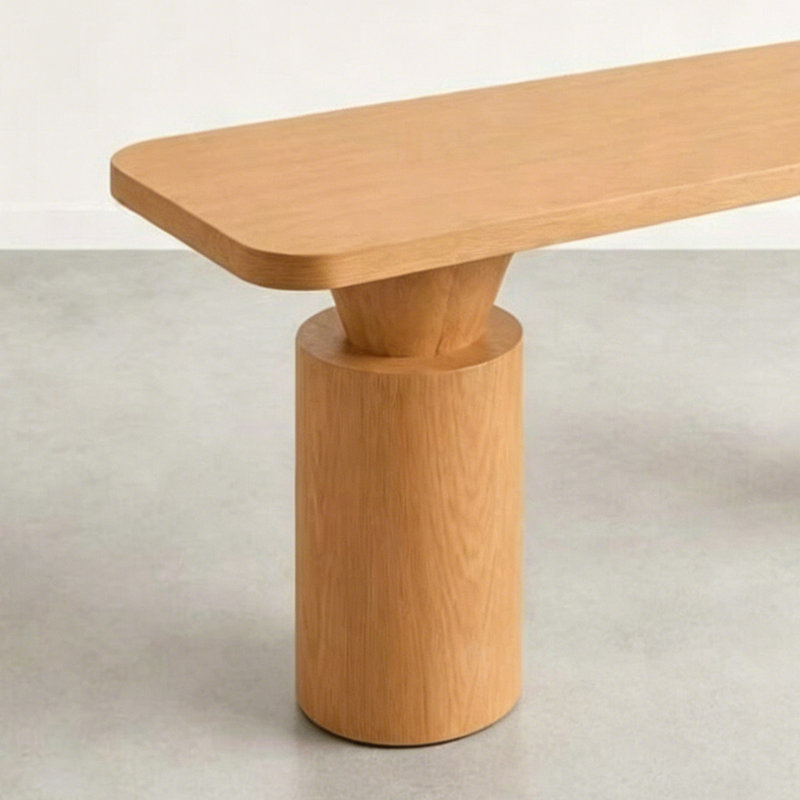 Table d'entrée en bois de style médiéval, 29.53" H x 47.24" W x 15.75" D
