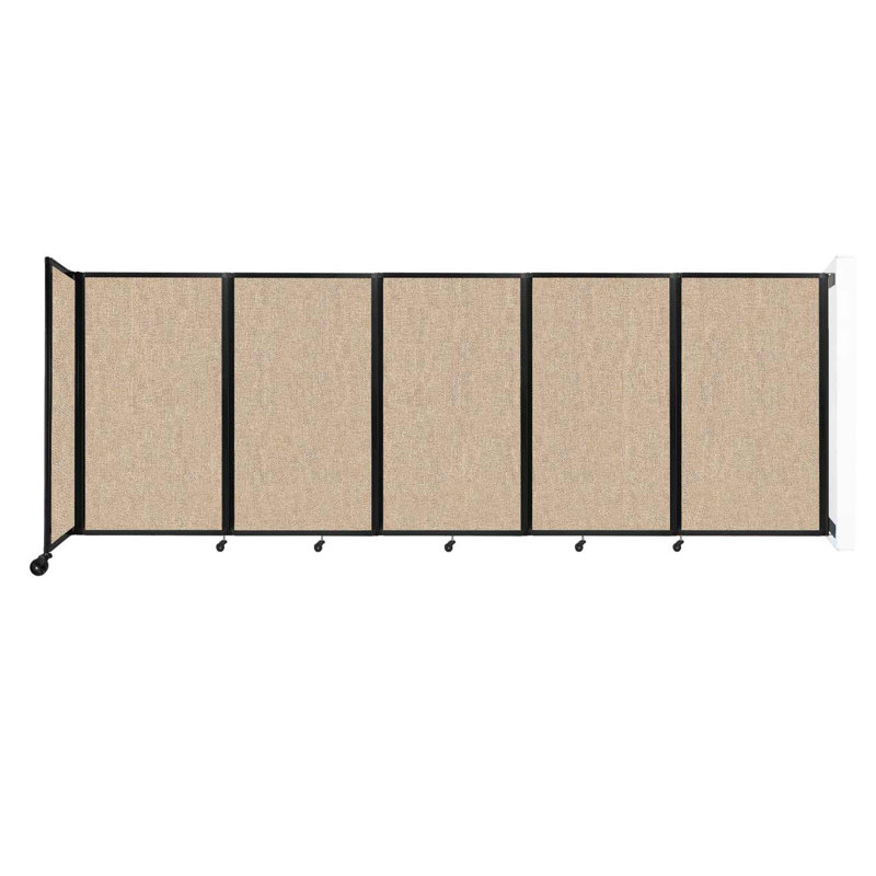 11 - Cloison pliante à panneaux, Beige, 5, H 60 po x l 168 po x P 12 po