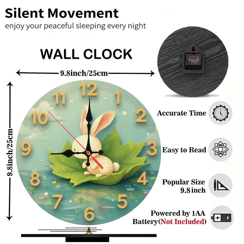 Horloge mignonne en forme de lapin