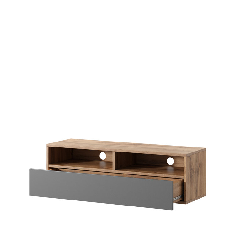 Rodley Unfinished TV Stand for TVs up to 42", Wotan Oak/Grey Gloss