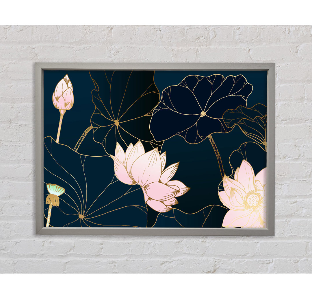 Flowers Bold In Blue - Single Picture Frame Kunstdrucke auf Leinwand