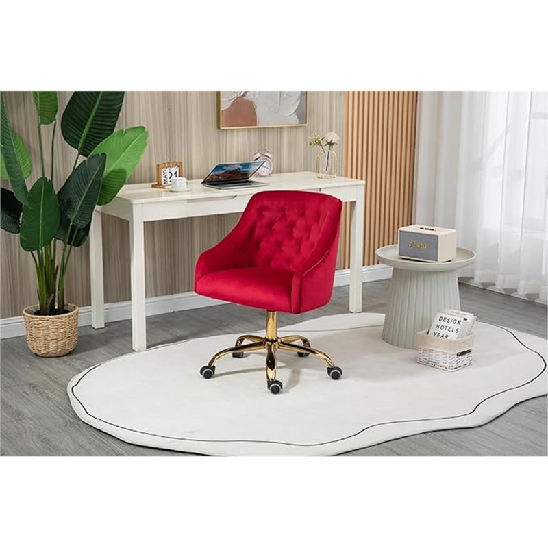 Fauteuil de bureau ZOBIDO Comfy Home Office, Vin rouge
