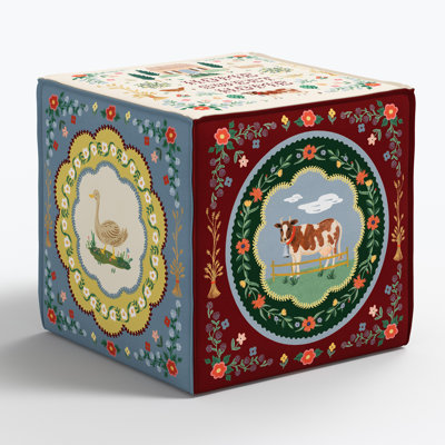 Bea Ottoman In Home Sweet Home by Rifle Paper Co. x Cloth and Company