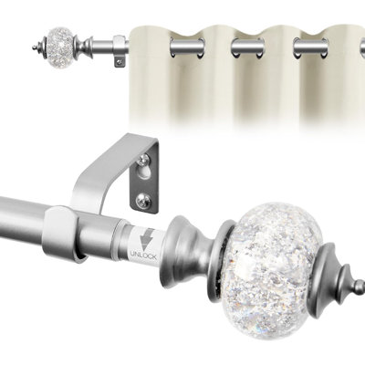 Adjustable 122cm to 213cm 1.9cm Single Curtain Pole