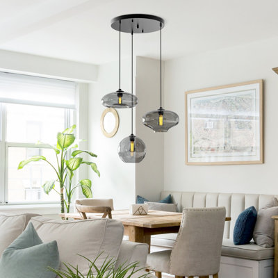 Luminaire suspendu 3 lumières noir