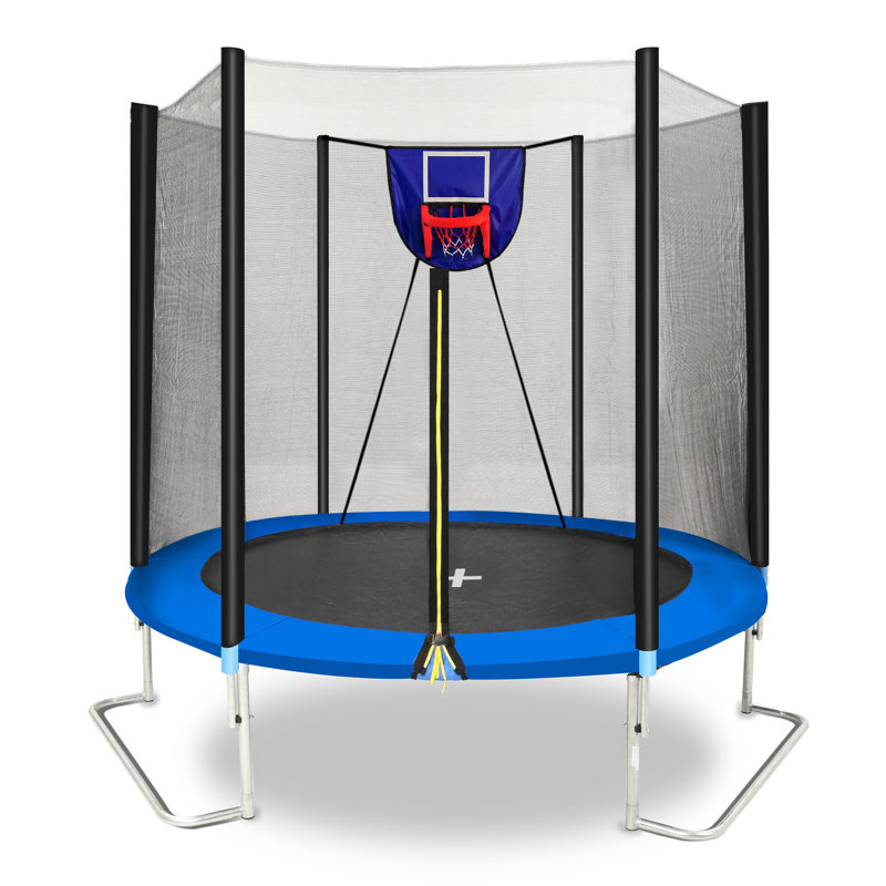 Filet extérieur de trampoline 8 pi avec planche de basketball souple, Bleu