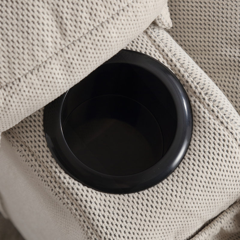 Canapé inclinable et chauffant, avec port USB et 2 porte-gobelets dans les poches latérales,, Beige