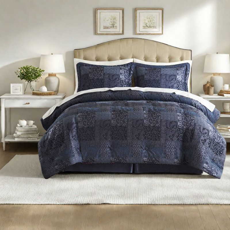 Ensembles de literie de luxe très grand californien, jacquard en chenille de polyester de qualité supérieure, conception élégante pour la chambre principale