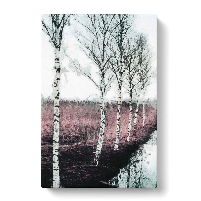 Row Of Birch Trees - Wrapped Canvas, 76cm H x 50cm W x 3cm D