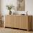 Avalie 63" Fluted Sideboard Buffet Cabinet with Adjustable Storage, Curved Side Design and Gold Metal Handles
