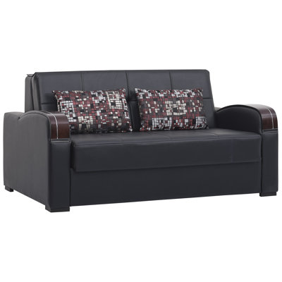  Northerly 67 in. Vegan Leather 2-Seater 3-in-1 Sleeper Loveseat Sofa Bed with Storage, Firm Seat Cushion
