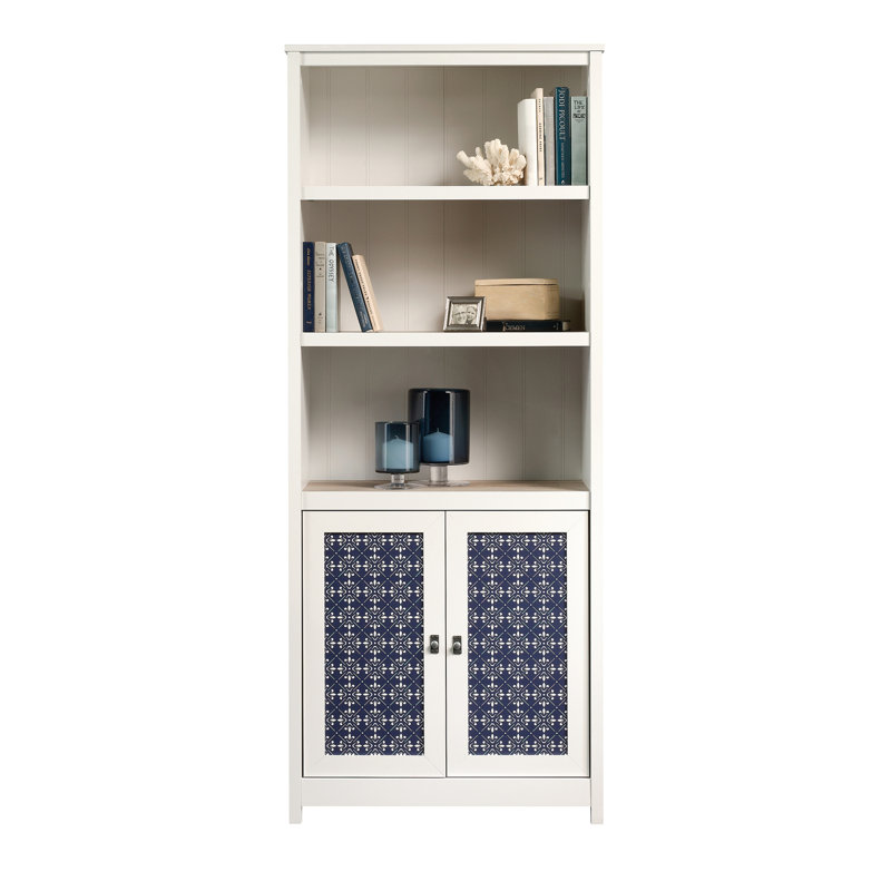 Bibliothèque avec portes, finition blanche
