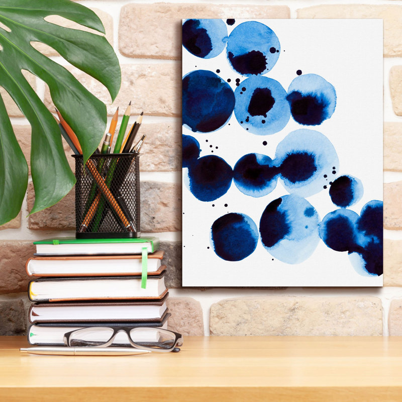  «Blue Drops 3» par Annie Warren, art mural sur toile, 12 po x 16 po