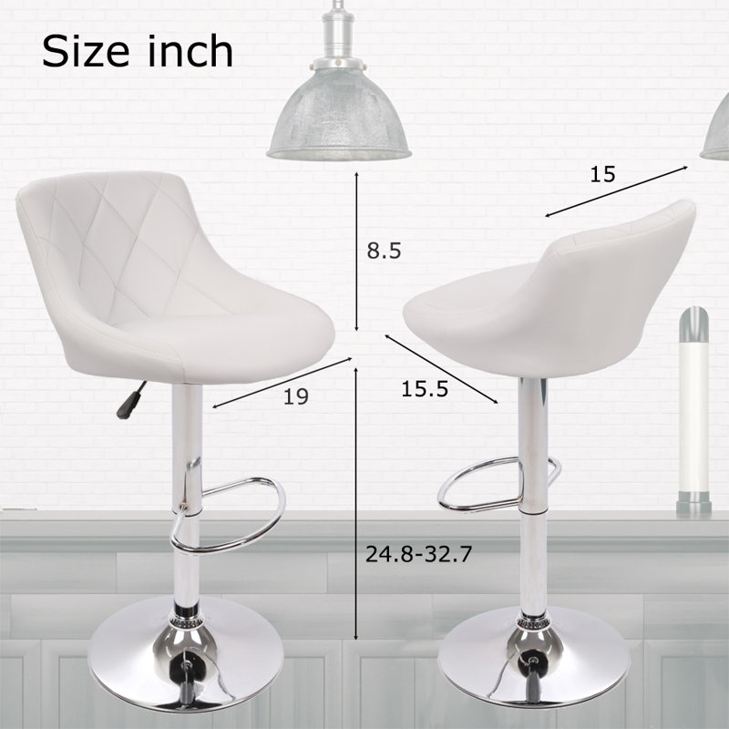Noaelle Swivel Adjustable Height Counter Stool, White