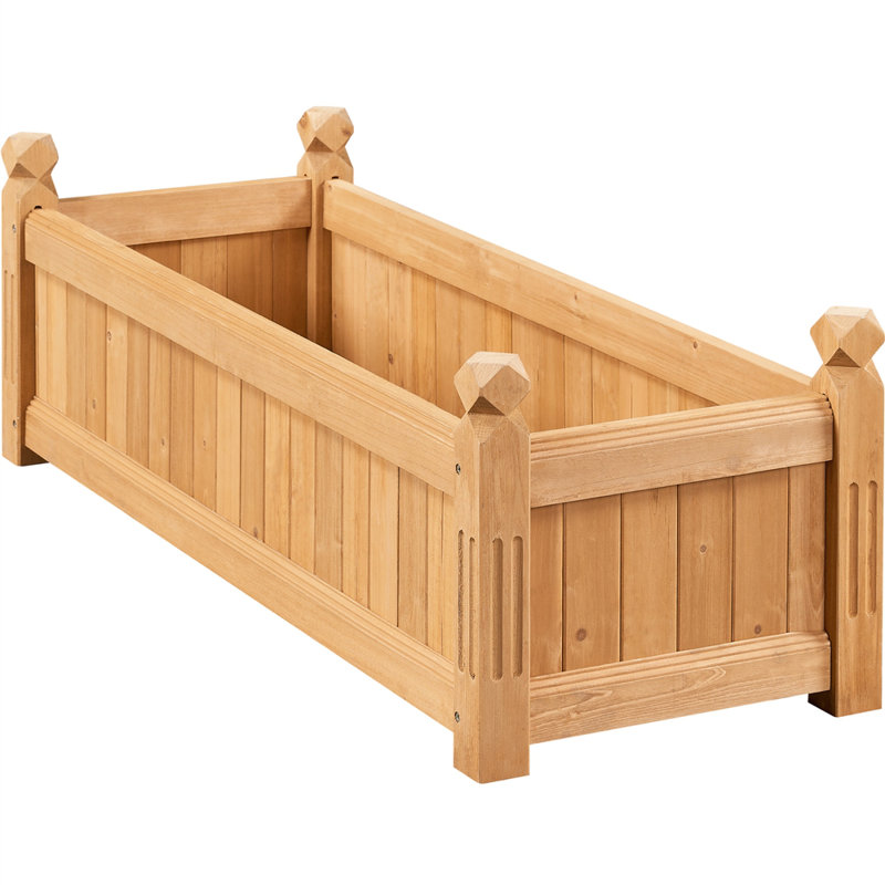 Jardinière rectangulaire en bois de sapin Rilynne, H 14 po x l 43,5 po x P 16 po