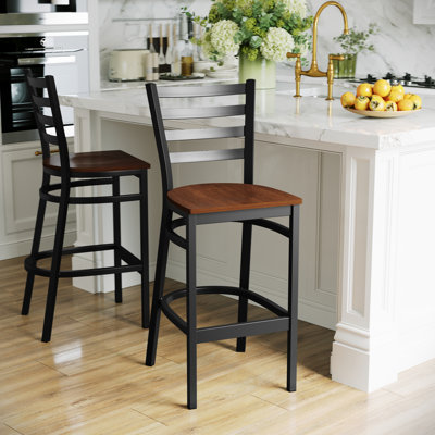 Loughran Ladder Back Metal Restaurant Barstools
