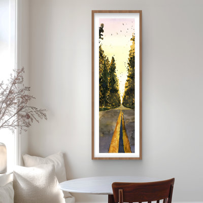 Long Road - Man Cave Yellow Framed Matted Print | Home Decor