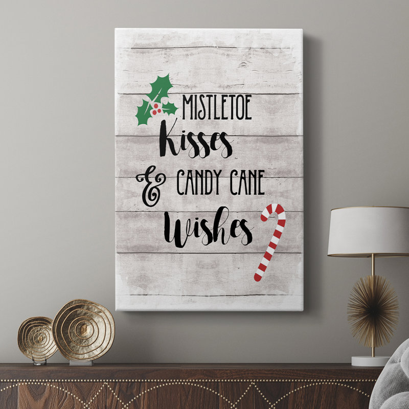 Mistletoe and Candy Cane -Custom Wrapped Gallery Cavas, 60" H x 40" W