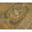Small Size Cream Color Antique 1930 European Influenced Floral Inlay Design American Hooked Rug