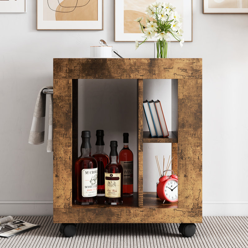 Armoire latérale mobile pour la maison: rangement brun moderne Mid-Century avec grande capacité et mouvement pratique Espace repas: poignée intérieure spacieuse