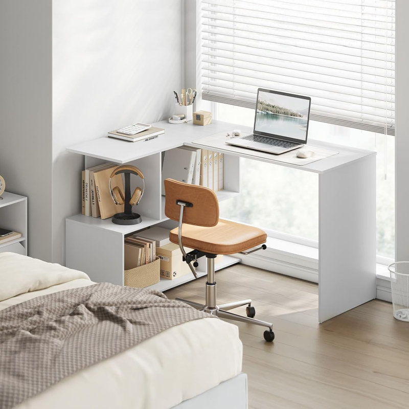 L-Shaped Computer Desk, White