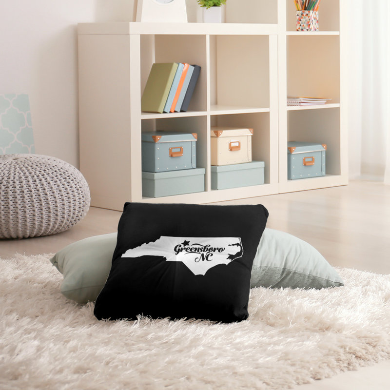 Coussin de plancher touffeté, 26 po x 26 po, Noir, Greensboro