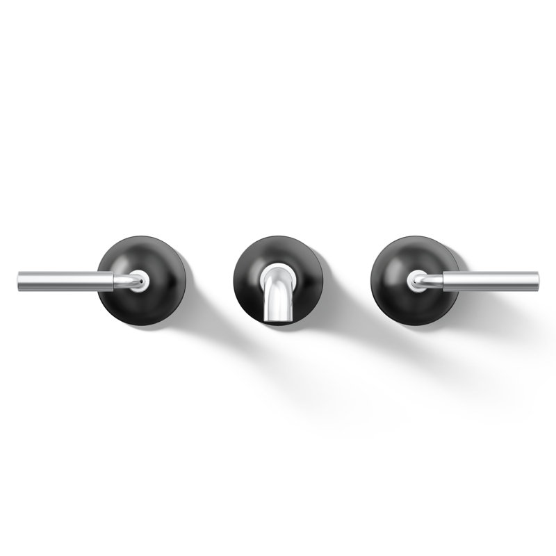 Tone Wall-Mount Bathroom Sink Faucet Trim, Polished Chrome/Matte Black