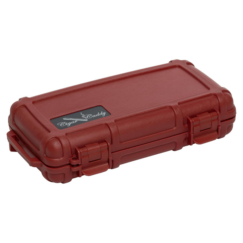 Humidificateur Winston Porter, capacité de 5 cigares, rouge