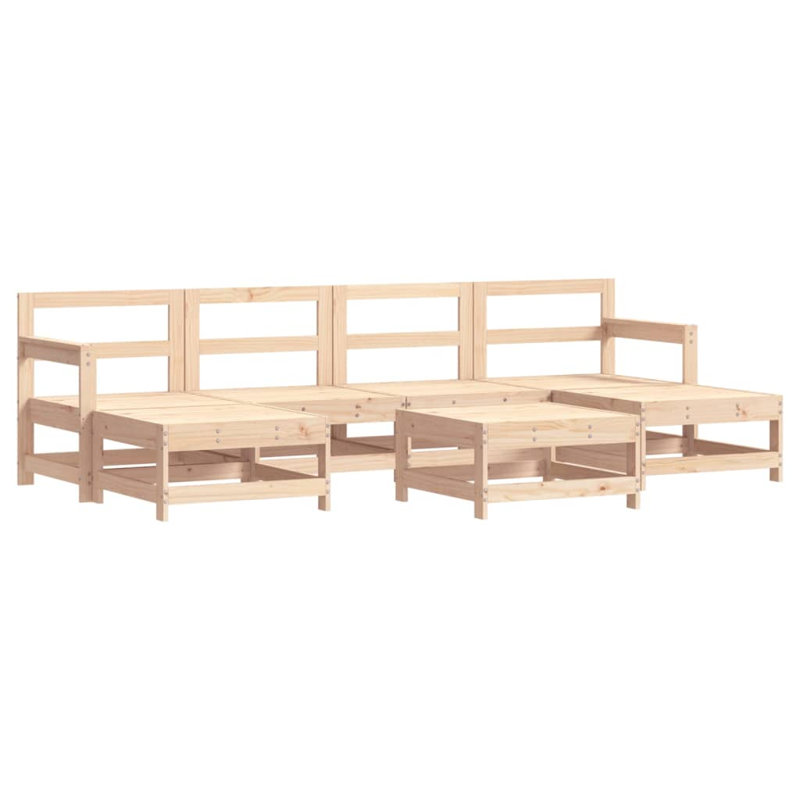Ensemble de salon de jardin modulaire en bois de pin massif blanc, Pin naturel