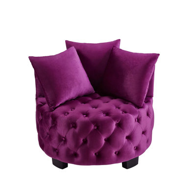 Upholstered Tufted Swivel Chair