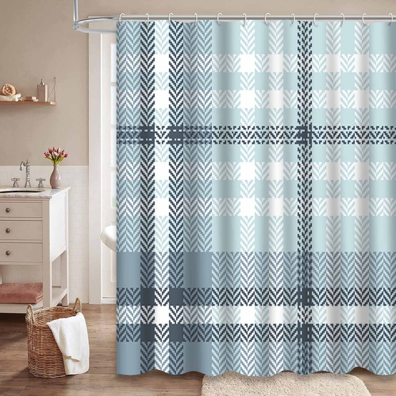 Rideau de douche Plaid, L 72 po x l 78 po