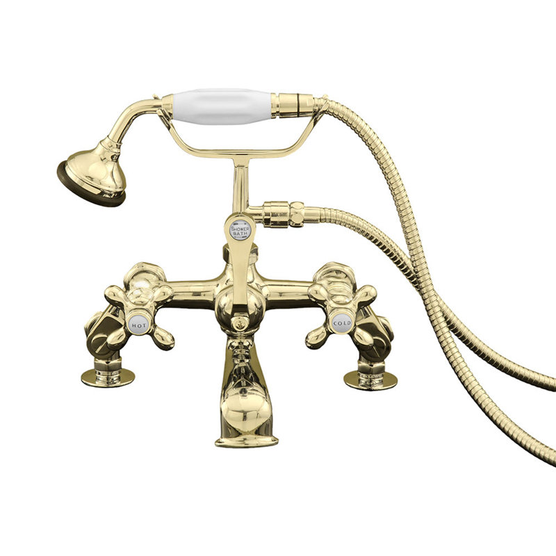 Robinet de baignoire à fixation sur comptoir British Téléphone (P0627) par Strom Living, Laiton ultra enduit