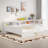 L-shaped Daybed With Trundle And 1 Drawer, Storage Shelves And Charging Station-1881551511