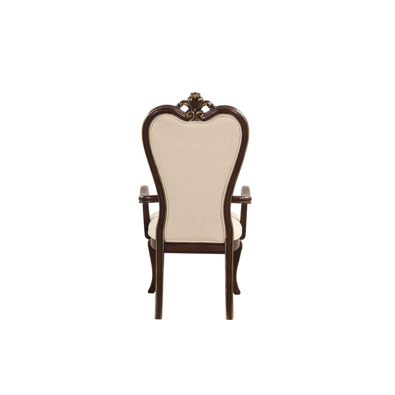 Cambria Hills 20'' H Tufted Upholstered Armchair, Cherry Brown/Brown Frame