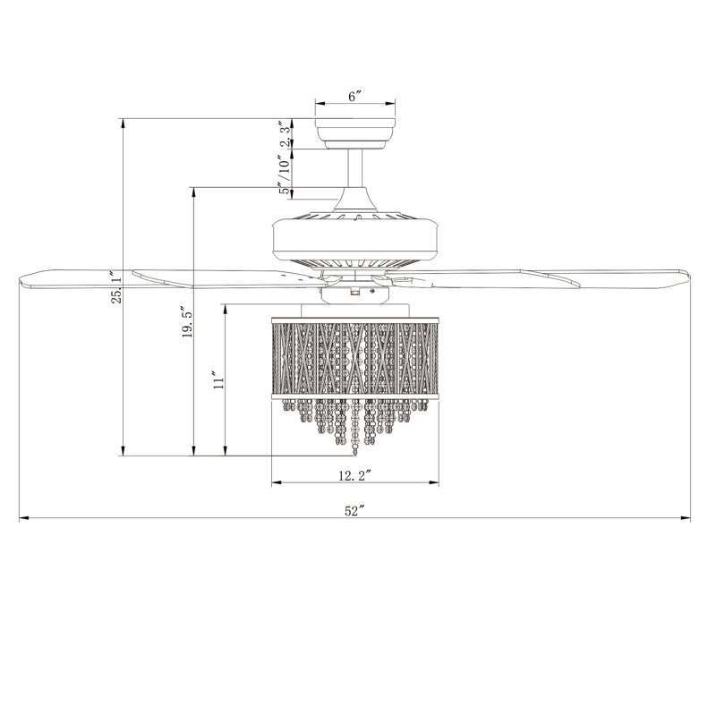 Vidrio 52'' Ceiling Fan with Light Kit