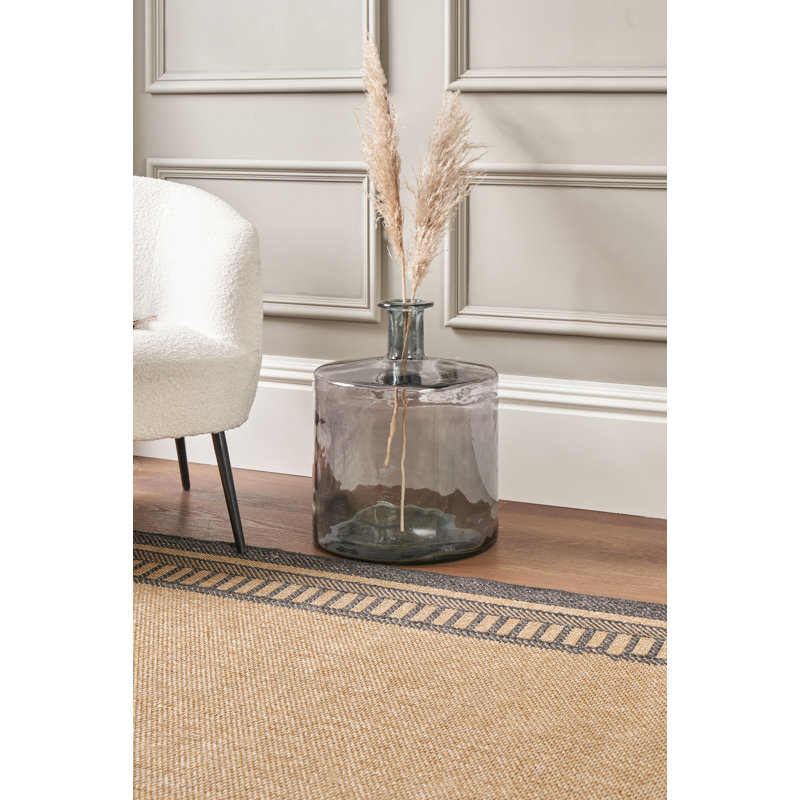 Handmade Glass Floor Vase, Grey