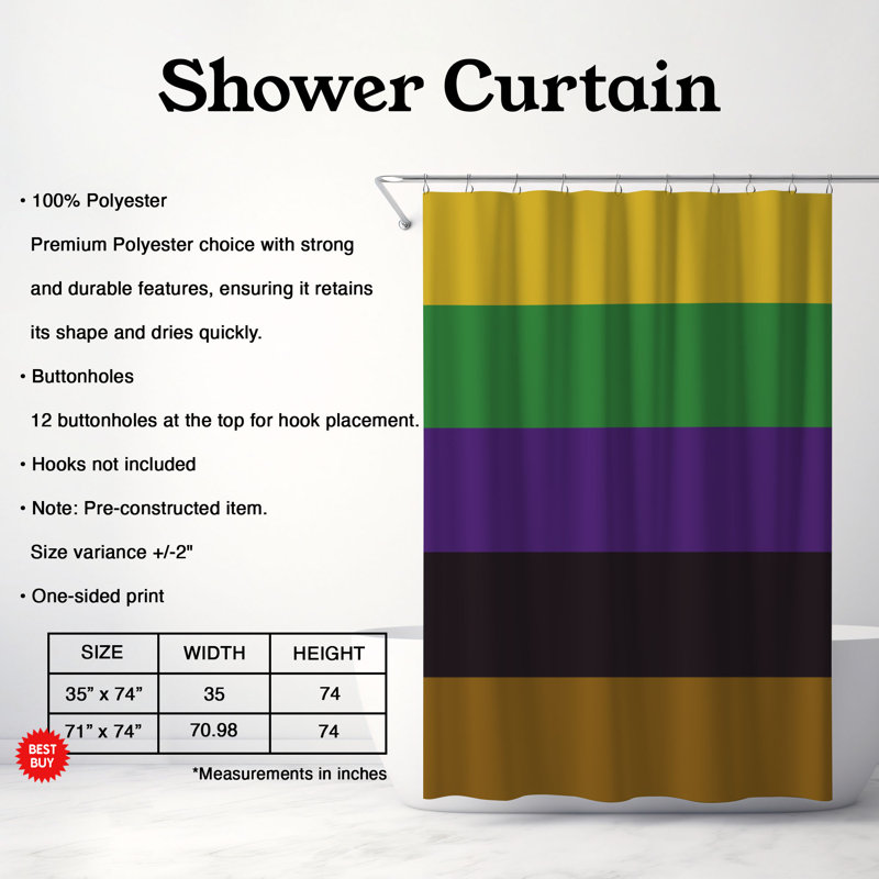 Rideau de douche Parade Fest - Premium, H 74 po x l 71 po