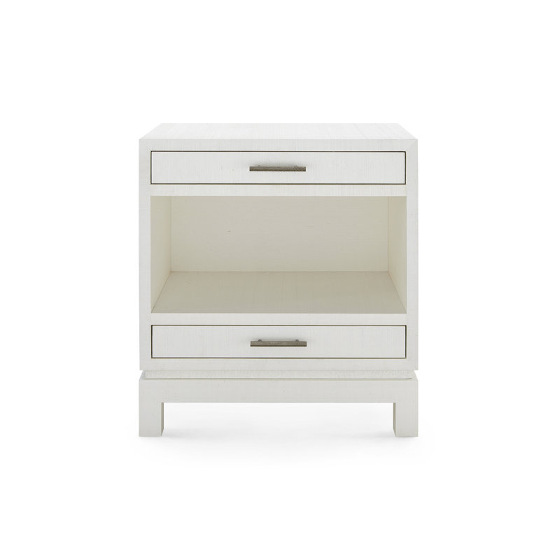 Florence 2-Drawer End Table, Sand White