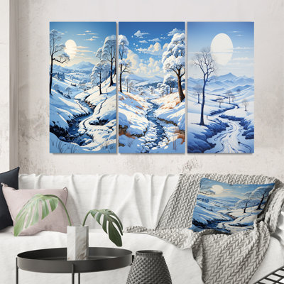 «Snow Winters Solitude», 3 pièces sur toile