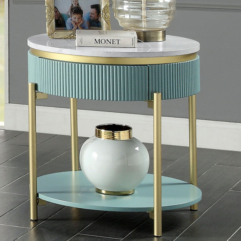 Table de bout Glam Contemporary, Sarcelle