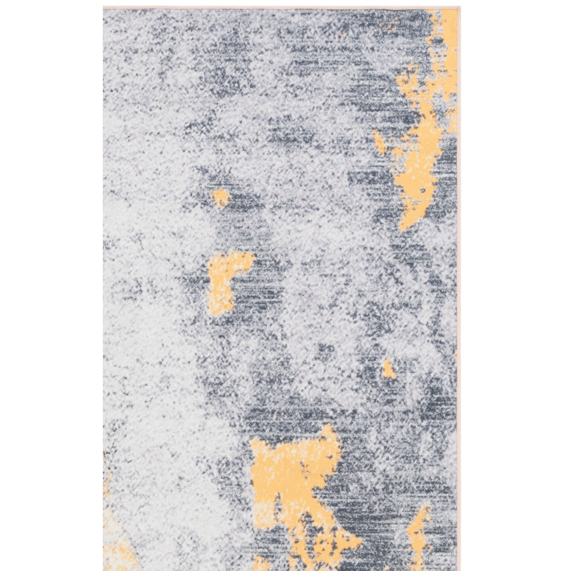 Bennita 803 Area Rug In Gray / Gold, Square 6'