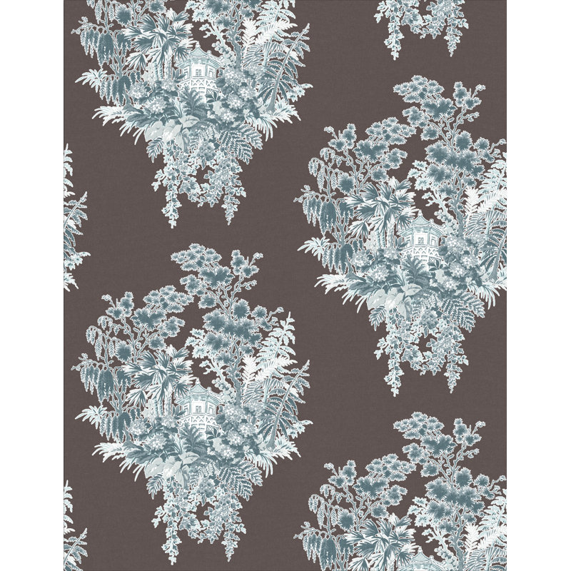 Lorenzo Castillo V Valjunco Toile Vinyl Wallpaper Roll by Gaston Y Daniela, Fon/Marron/Az