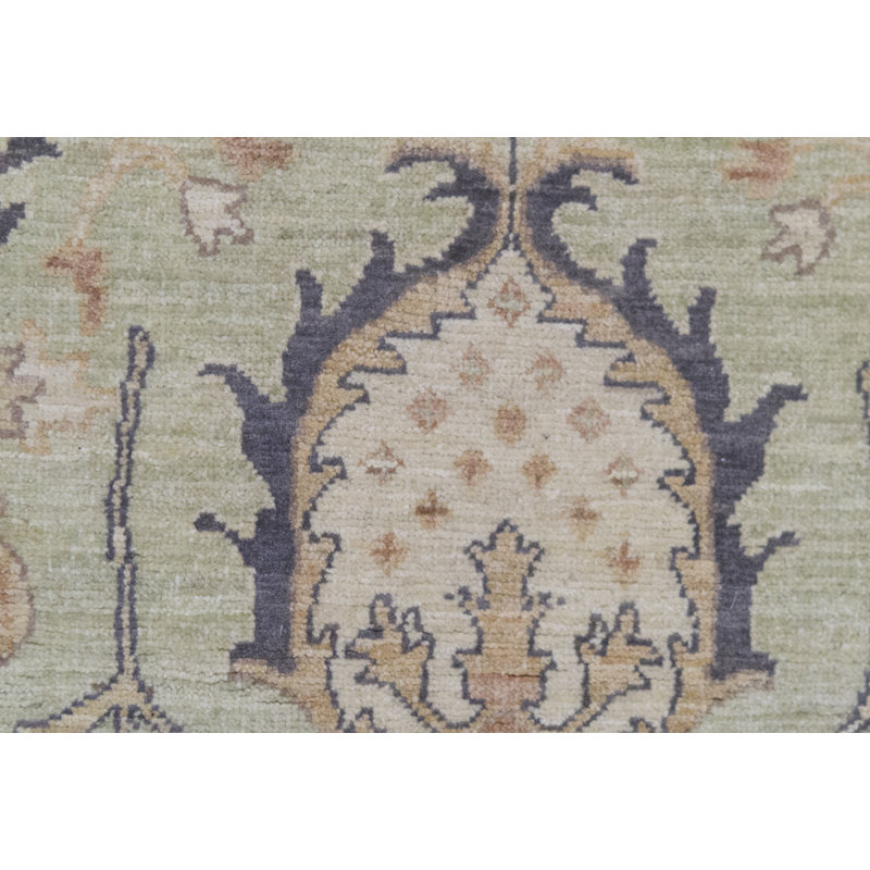 Tapis vert noué à la main de haute qualité