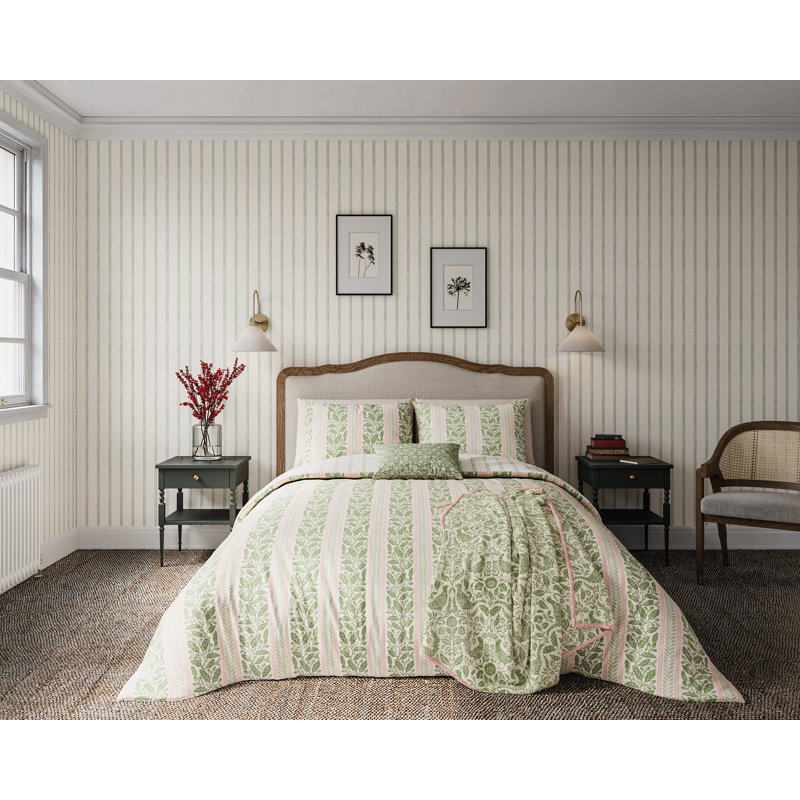 Oak Stripe  Cover Set, Super King Duvet Cover + 2 Pillowcases