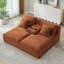 Velours côtelé orange compressible avec méridienne double et porte-gobelets, rembourrage à ressorts pour le soutien dans le salon, aucun assemblage de lit moelleux à haute densité, confort immédiat après-768109593