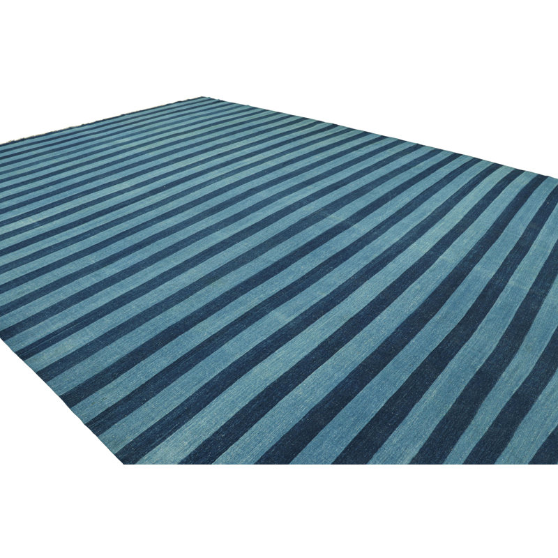 Dhuree Flatweave Cotton Striped Area Rug, Rectangle 12' x 18'