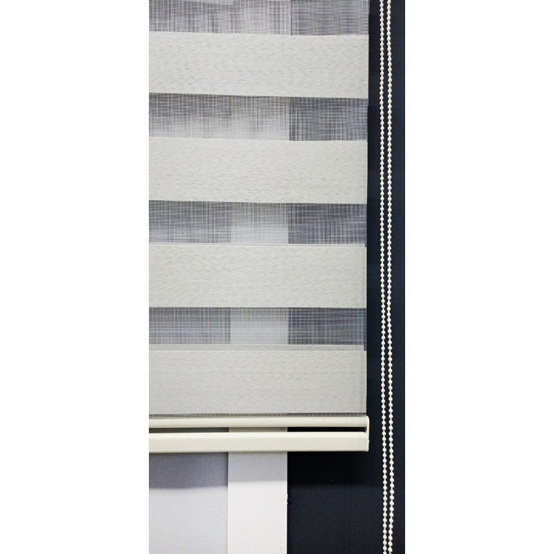  Zebra Semi-Sheer and Blackout Roller Shade, Gray, 59"W x 72"L