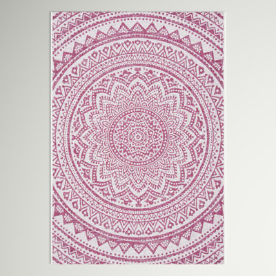 Tapis intérieur / extérieur ivoire / fuchsia Molinaro