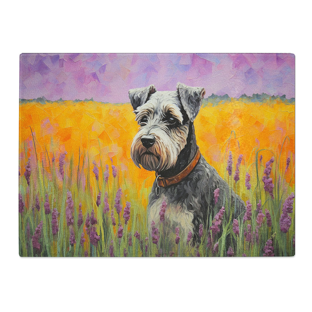 Schnauzer Colour Field  Glass Chopping Board